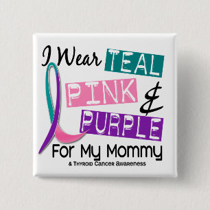Badge Carré 5 Cm Je porte le ruban thyroïde pour ma maman 37