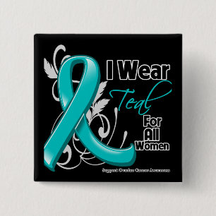 Badge Carré 5 Cm Je Porte Le Turquoise Pour Toutes Les Femmes - Can