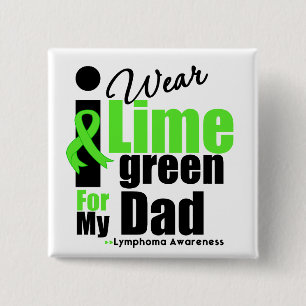 Badge Carré 5 Cm Je porte le vert de chaux pour mon papa