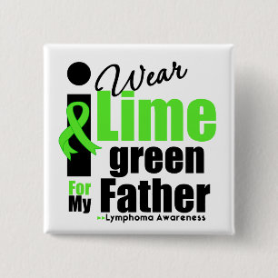 Badge Carré 5 Cm Je porte le vert de chaux pour mon père