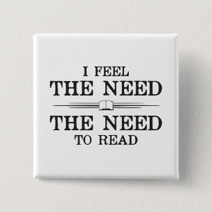 Badge Carré 5 Cm Je sens la nécessité de lire