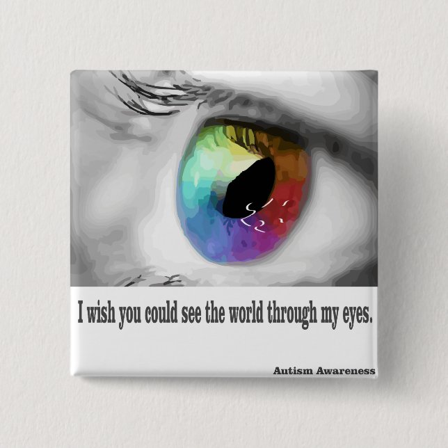 Badge Carré 5 Cm Je souhaite que vous pourriez voir (Devant)