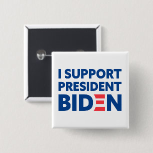 Badge Carré 5 Cm Je soutiens le président Biden Couleur personnalis