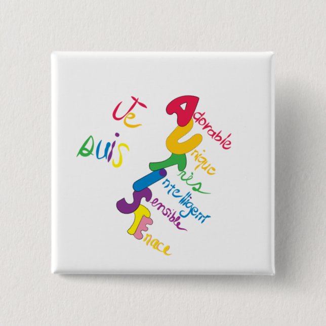 Badge Carré 5 Cm Je Suis Autiste (Devant)