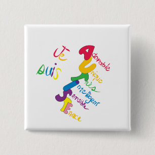 Badge Carré 5 Cm Je Suis Autiste