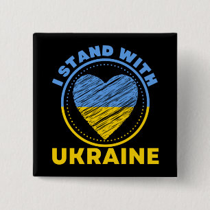 BADGE CARRÉ 5 CM JE SUIS AVEC L'UKRAINE - SOUTIEN
