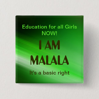 Badge Carré 5 Cm Je suis campagne de Malala