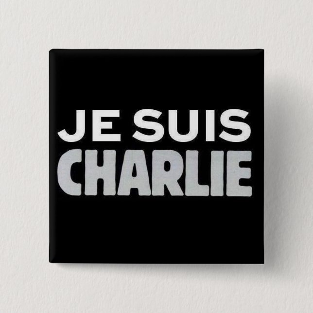 Badge Carré 5 Cm Je Suis Charlie (Devant)