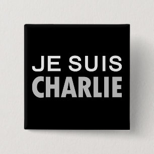 Badge Carré 5 Cm JE SUIS CHARLIE - peuple d'unité nationale
