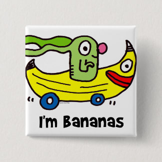Badge Carré 5 Cm je suis des bananes et vous êtes des bananes