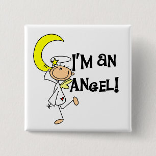 Badge Carré 5 Cm Je suis des T-shirts et des cadeaux d'ange