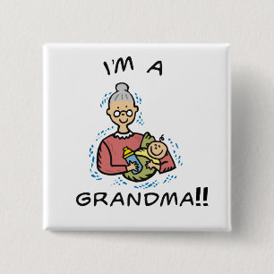 Badge Carré 5 Cm Je suis grand-mère et bébé