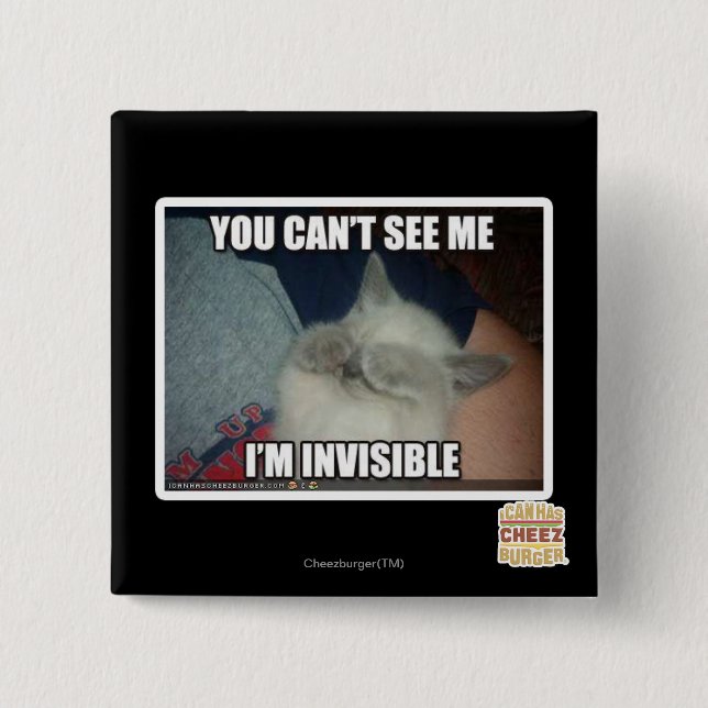 Badge Carré 5 Cm Je suis invisible (Devant)