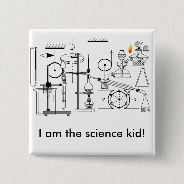 Badge Carré 5 Cm Je suis l'enfant de la science ! (Devant)