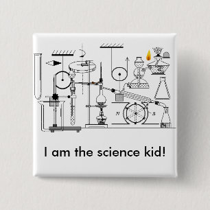 Badge Carré 5 Cm Je suis l'enfant de la science !