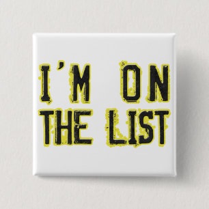 Badge Carré 5 Cm Je suis sur la liste