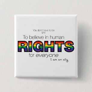 Badge Carré 5 Cm Je suis un allié