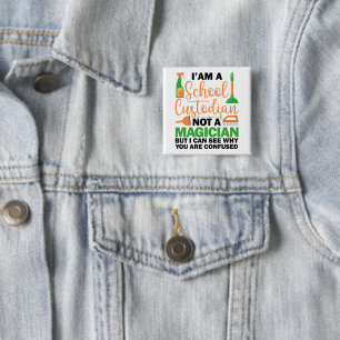 Badge Carré 5 Cm Je suis un Gardien Cool de l'école Sarcastique dir
