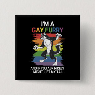 Badge Carré 5 Cm Je suis une fierté LGBTQ arc-en-ciel gay furry ren