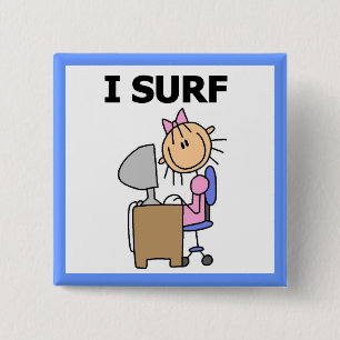Badge Carré 5 Cm Je surfe sur le Web