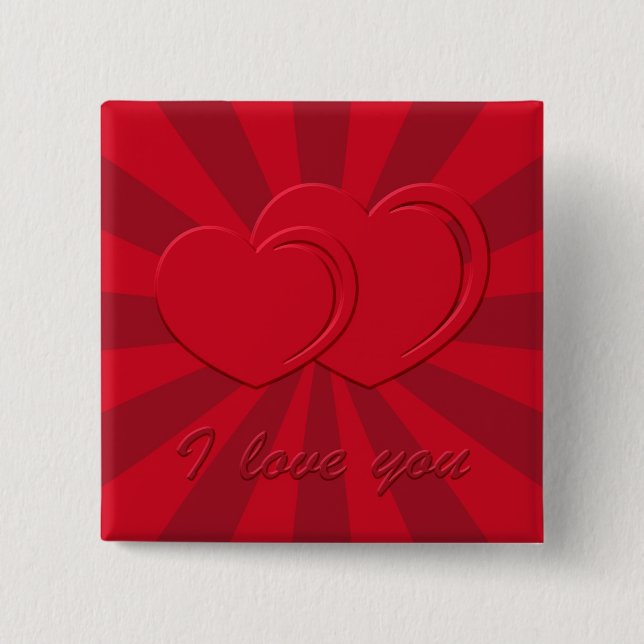 Badge Carré 5 Cm Je t'aime (Devant)