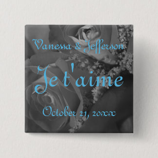 Badge Carré 5 Cm "Je t'aime".