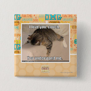 Badge Carré 5 Cm Je t'aime, divan