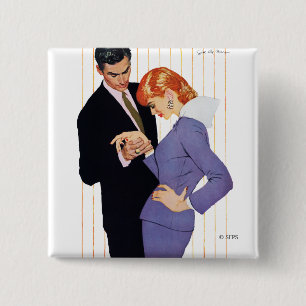 Badge Carré 5 Cm Je T'Aime, Maman Fille