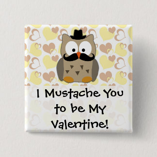 Badge Carré 5 Cm Je te moustache, tu es ma Saint Valentin