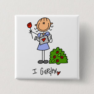 Badge Carré 5 Cm Je Tshirts de jardin et Cadeaux