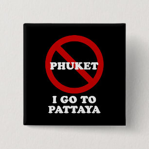 BADGE CARRÉ 5 CM JE VAIS À PATTAYA