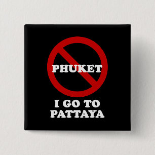 BADGE CARRÉ 5 CM JE VAIS À PATTAYA