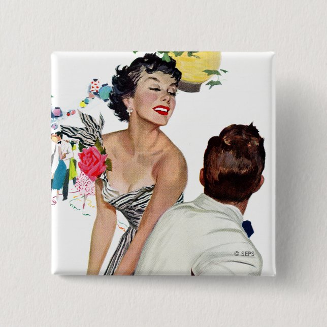 Badge Carré 5 Cm Je veux un homme (Devant)