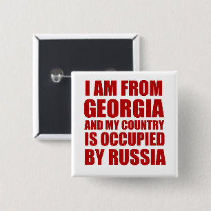 Badge Carré 5 Cm Je viens de Géorgie et mon pays est occupé