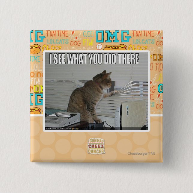 Badge Carré 5 Cm Je vois ce que vous avez fait là (Devant)