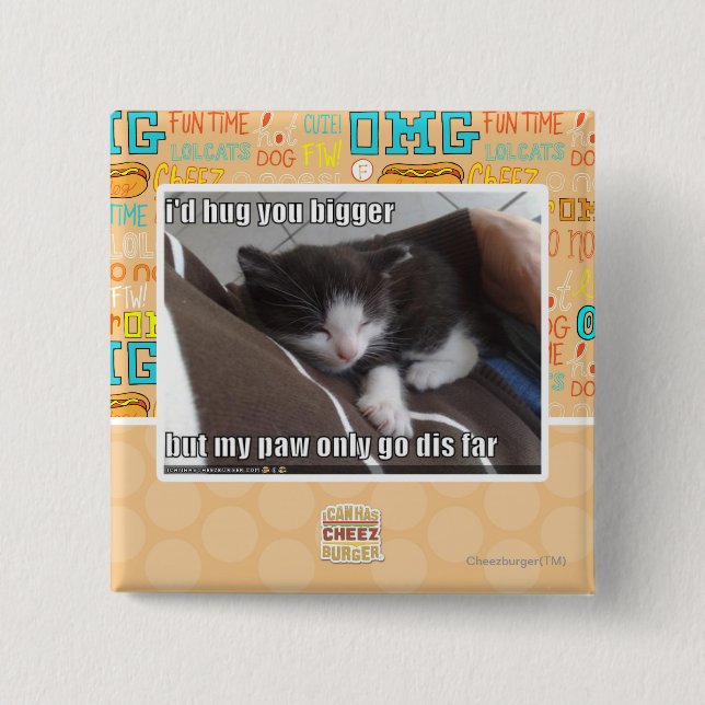 Badge Carré 5 Cm Je vous étreindrais plus grands (Devant)