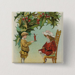 Badge Carré 5 Cm Je vous souhaite un Joyeux Noël - carte postale vi