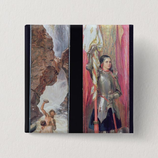 Badge Carré 5 Cm Jeanne d'Arc, 1890s (Devant)