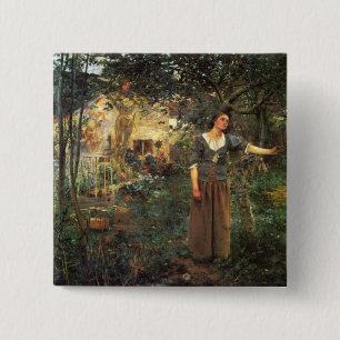 Badge Carré 5 Cm Jeanne d'Arc par Jules Bastien Lepage