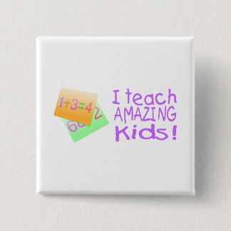 Badge Carré 5 Cm J'enseigne les enfants extraordinaires (les