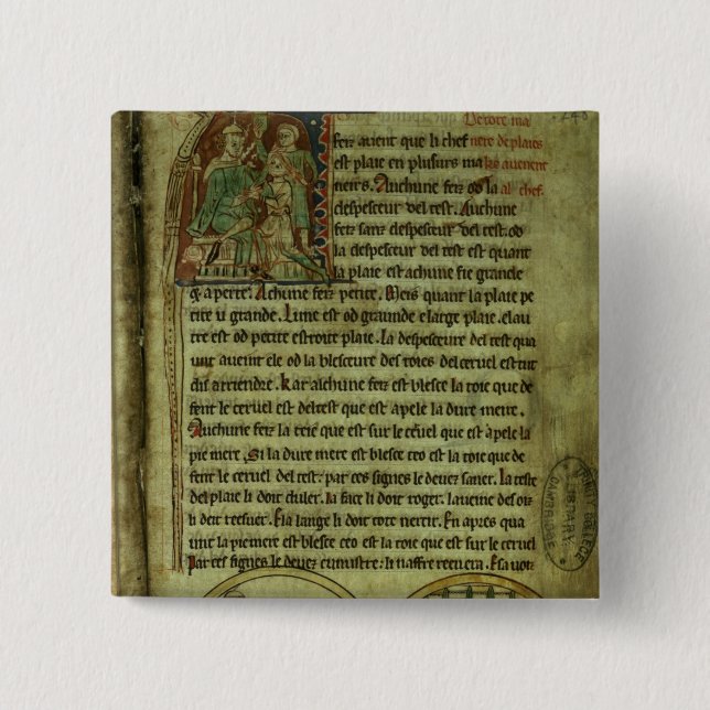 Badge Carré 5 Cm Jerome : Un docteur rendant visite à un patient (Devant)