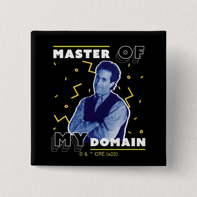 Badge Carré 5 Cm Jerry Seinfeld | Master of My Domain (Devant)