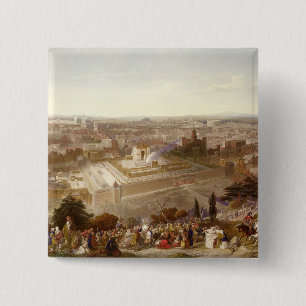 Badge Carré 5 Cm Jérusalem dans sa splendeur, gravée par Charles