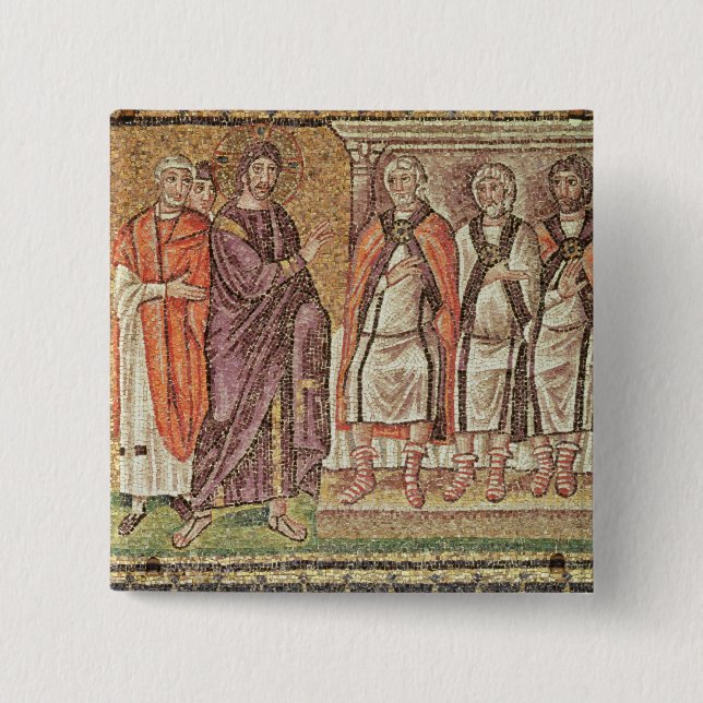 Badge Carré 5 Cm Jésus avant Caiphus (Devant)