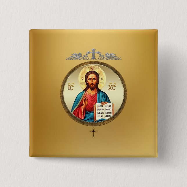 Badge Carré 5 Cm Jésus-Christ (Devant)