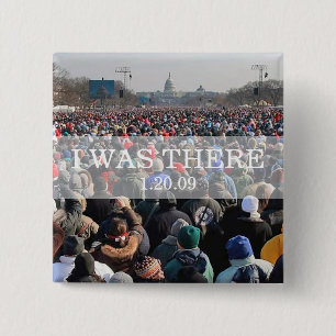 Badge Carré 5 Cm J'ÉTAIS LÀ : Foule à la cérémonie d'inaugurat