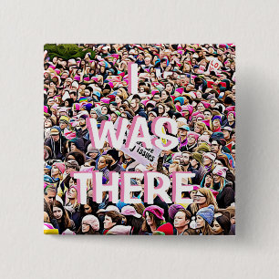 Badge Carré 5 Cm J'étais là, mars pour le bouton de l'égalité d