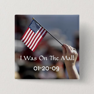 Badge Carré 5 Cm J'étais sur le bouton d'inauguration de mail