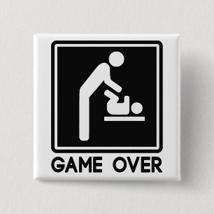 Badge Carré 5 Cm Jeu au-dessus de nouveau bébé pour le papa de