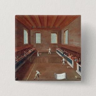 Badge Carré 5 Cm Jeu des raquettes